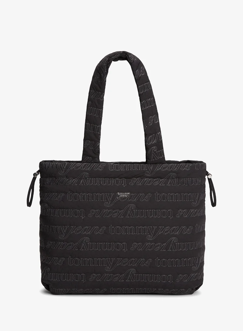 TOMMY JEANS Logo Stitching Padded Tote Bag